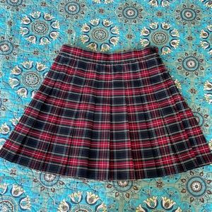 Red Plaid Pleated Skirt 🍂